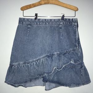 Forever 21 Denim Ruffle Skirt